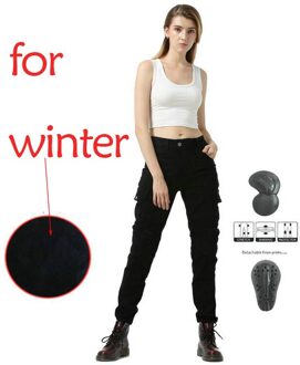 Motorrijden Jeans Vrouwelijke Winter Plus Fluwelen Warm Motorrijden Broek Motocross Winter Broek Voor Vrouwen B / XS