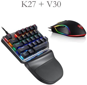 Motospeed Mechanische Toetsenbord K27 V30 27 Toetsen Enkele Hand Backlight Gaming Toetsenbord 3500Dpi Muis Set Voor Computer Notebook K27 en V30