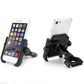 MOTOWOLF Metalen Fiets Motorcycle Stuur Mount Houder 360 Graden Rotatie Telefoon Houder Voor Iphone Samsung XIAOMI zwart-Handlebar