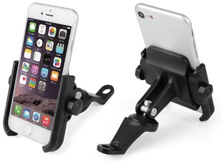 MOTOWOLF Metalen Fiets Motorcycle Stuur Mount Houder 360 Graden Rotatie Telefoon Houder Voor Iphone Samsung XIAOMI zwart-Mirror