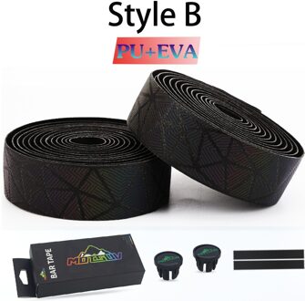 Motsuv Fietsstuur Tape Licht Reflecterende Verblinden Noctilucent Anti-Slip Pu Eva Stuur Band Road Fiets Hand Bar Grip tapes stijl B