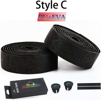 Motsuv Fietsstuur Tape Licht Reflecterende Verblinden Noctilucent Anti-Slip Pu Eva Stuur Band Road Fiets Hand Bar Grip tapes stijl C