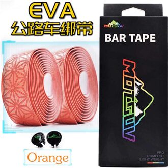 Motsuv Road Fietsstuur Tape Riem Fietsen Ras Handvat Bar Grip Wrap Anti-Slip Anti-zweet Band 2 bar Fiets Accessoires oranje