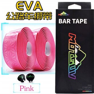 Motsuv Road Fietsstuur Tape Riem Fietsen Ras Handvat Bar Grip Wrap Anti-Slip Anti-zweet Band 2 bar Fiets Accessoires roze