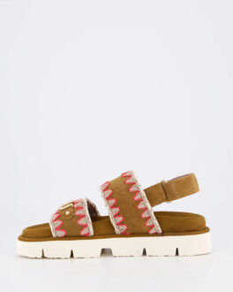 Mou Dames bio sandal overstitching Bruin - 37