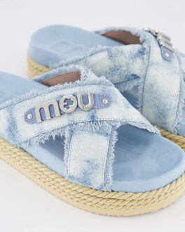 Mou Dames criss-cross rope sandal - maat 38 Blauw