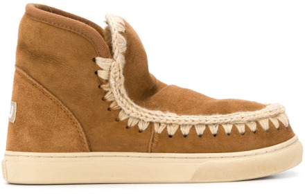 Mou Dames Vachtlaarzen Eskimo Sneaker - Cognac - Maat 39