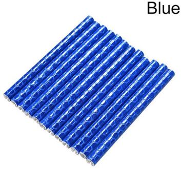 Mount Clip Tube Waarschuwingslampje Strip Reflector Reflecterende Outdoor 75Mm 12 Stuks Fiets Mountainbiken Velg Spoke blauw