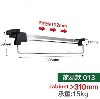 Mount trek pull-out Garderobe kast doek Jas hanger opknoping rack bar Kogellagerdia Zware ruimte saver hangers 305-1
