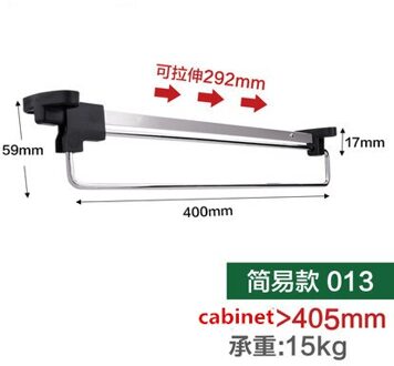 Mount trek pull-out Garderobe kast doek Jas hanger opknoping rack bar Kogellagerdia Zware ruimte saver hangers 400-1