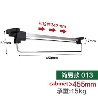Mount trek pull-out Garderobe kast doek Jas hanger opknoping rack bar Kogellagerdia Zware ruimte saver hangers 450-1