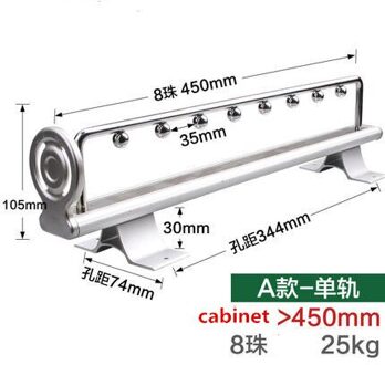 Mount trek pull-out Garderobe kast doek Jas hanger opknoping rack bar Kogellagerdia Zware ruimte saver hangers 450-A