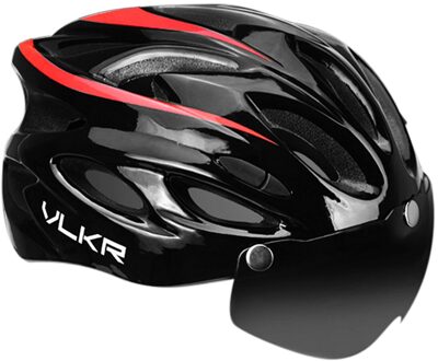 Mountain Fietshelm Fietshelm Ultralight Fietshelm Met Goggles Fietsen Apparatuur Fietsen Cap Mannen Vrouwen rood