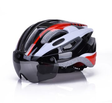 Mountain Fietshelm Fietshelm Ultralight Fietshelm Met Goggles Fietsen Apparatuur Rood