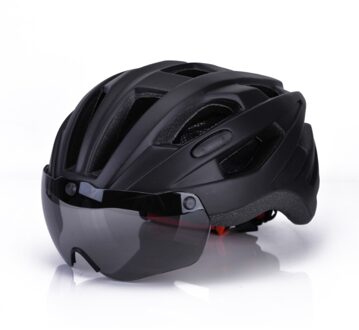 Mountain Fietshelm Fietshelm Ultralight Fietshelm Met Goggles Fietsen Apparatuur zwart