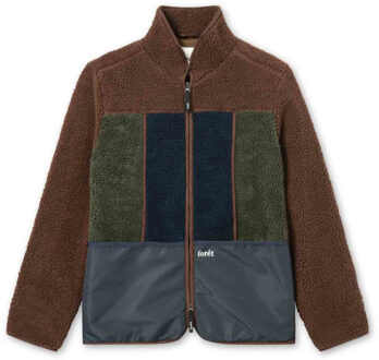 Mountain fleece jacket brown block Bruin - L