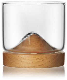 Mountain Lrish Whiskey Glazen Set Ouderwetse Bril Met Houten Base Unieke Voor Whiskey Bourbon Scotch Lover Drinkware