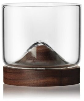 Mountain Lrish Whiskey Glazen Set Ouderwetse Bril Met Houten Base Unieke Voor Whiskey Bourbon Scotch Lover Drinkware