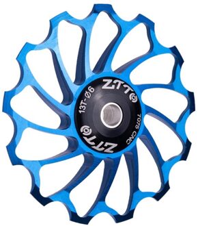 Mountainbike 13T Achterderailleur Metalen Gids Spanning Wiel Aluminium Verzegelde M68D blauw