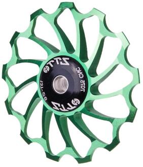 Mountainbike 13T Achterderailleur Metalen Gids Spanning Wiel Aluminium Verzegelde M68D groen