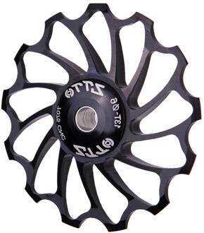 Mountainbike 13T Achterderailleur Metalen Gids Spanning Wiel Aluminium Verzegelde M68D zwart