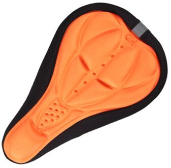Mountainbike 3D Zadelhoes Dikke Ademend Super Zachte Fietszadel Siliconen Spons Fiets Zitkussen Fiets Accessoires oranje