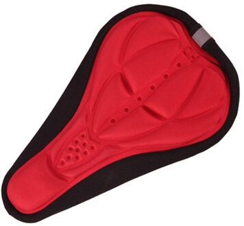 Mountainbike 3D Zadelhoes Dikke Ademend Super Zachte Fietszadel Siliconen Spons Fiets Zitkussen Fiets Accessoires rood