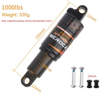 Mountainbike Air Rear Shock Met Lockout 165/190 Mtb Downhill Fiets Coil Absorber Air Schokdemper 150mmx1000lbs