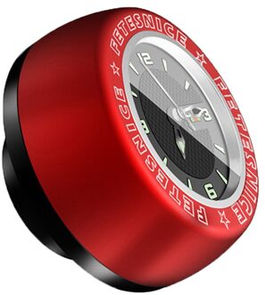 Mountainbike Headset Horloge Fixed Gear Fiets Waterdichte Stem Top Cap Klok Uurwerk Accessoire Reddish zwart