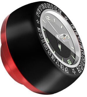 Mountainbike Headset Horloge Fixed Gear Fiets Waterdichte Stem Top Cap Klok Uurwerk Accessoire zwart rood