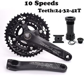 Mountainbike Holle Geïntegreerde Crankstel Aluimium Fiets Crank Tandwiel Kettingwiel Set 8/9/10 Snelheden 10 Speeds