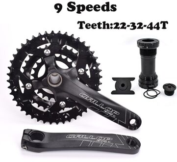 Mountainbike Holle Geïntegreerde Crankstel Aluimium Fiets Crank Tandwiel Kettingwiel Set 8/9/10 Snelheden 9 Speeds