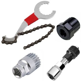 Mountainbike Reparatie Tool Kits Fietsketting Verwijdering/Bracket Remover/Freewheel Remover/Crank Puller Remover Outdoor Bike gereedschap 4 in 1