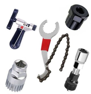 Mountainbike Reparatie Tool Kits Fietsketting Verwijdering/Bracket Remover/Freewheel Remover/Crank Puller Remover Outdoor Bike gereedschap 5 in 1