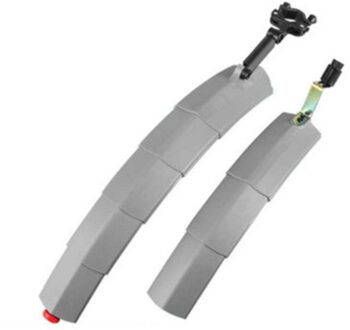 Mountainbike Spatbord Quick Release Met Led Achterlichten Vouwen Knipperende Intrekbare Licht Fiets Accessoires Donkergrijs