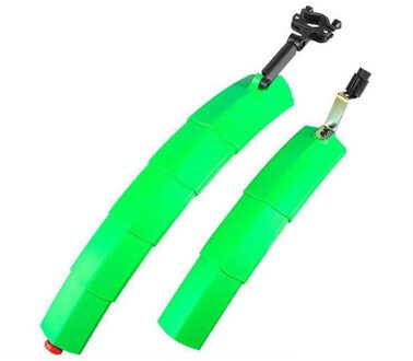 Mountainbike Spatbord Quick Release Met Led Achterlichten Vouwen Knipperende Intrekbare Licht Fiets Accessoires groen