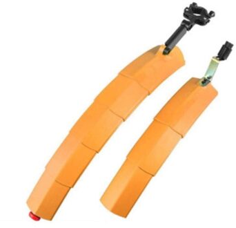 Mountainbike Spatbord Quick Release Met Led Achterlichten Vouwen Knipperende Intrekbare Licht Fiets Accessoires Oranje