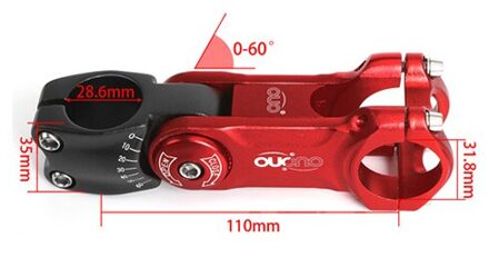 Mountainbike Stuurpen Racefiets Verhoogde Verstelbare Hoek Stem 28.6X31.8MM Verstelbare Stuurpen Rijden Accessoires Racefiets Stuurpen rood-110mm
