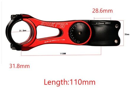 Mountainbike Stuurpen Racefiets Verhoogde Verstelbare Hoek Stem 28.6X31.8MM Verstelbare Stuurpen Rijden Accessoires Racefiets Stuurpen rood-110X28.6mm