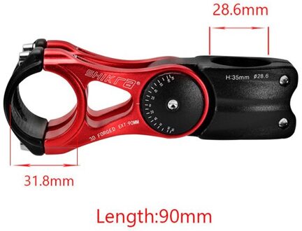 Mountainbike Stuurpen Racefiets Verhoogde Verstelbare Hoek Stem 28.6X31.8MM Verstelbare Stuurpen Rijden Accessoires Racefiets Stuurpen rood-90X28.6mm