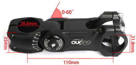 Mountainbike Stuurpen Racefiets Verhoogde Verstelbare Hoek Stem 28.6X31.8MM Verstelbare Stuurpen Rijden Accessoires Racefiets Stuurpen zwart-110mm