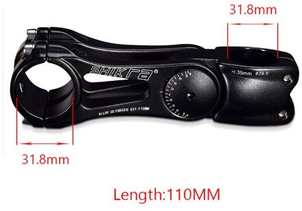 Mountainbike Stuurpen Racefiets Verhoogde Verstelbare Hoek Stem 28.6X31.8MM Verstelbare Stuurpen Rijden Accessoires Racefiets Stuurpen zwart-110X31.8mm