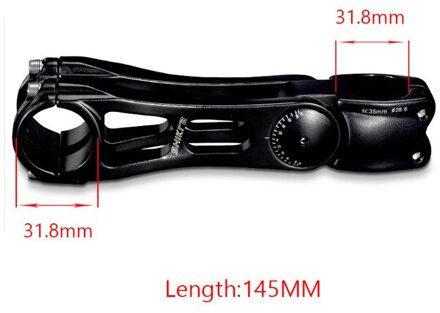 Mountainbike Stuurpen Racefiets Verhoogde Verstelbare Hoek Stem 28.6X31.8MM Verstelbare Stuurpen Rijden Accessoires Racefiets Stuurpen zwart-145X31.8mm