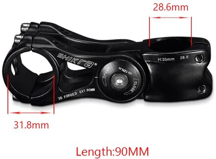 Mountainbike Stuurpen Racefiets Verhoogde Verstelbare Hoek Stem 28.6X31.8MM Verstelbare Stuurpen Rijden Accessoires Racefiets Stuurpen zwart-90X28.6mm