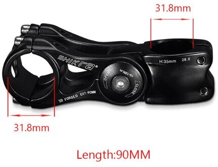 Mountainbike Stuurpen Racefiets Verhoogde Verstelbare Hoek Stem 28.6X31.8MM Verstelbare Stuurpen Rijden Accessoires Racefiets Stuurpen zwart-90X31.8mm