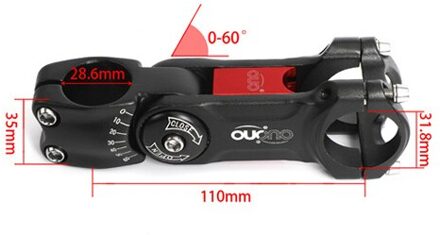 Mountainbike Stuurpen Racefiets Verhoogde Verstelbare Hoek Stem 28.6X31.8MM Verstelbare Stuurpen Rijden Accessoires Racefiets Stuurpen zwart-rood-110mm