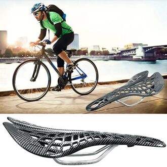 Mountainbike Zadel Hollow Spider Web Ademende Carbon Patroon Licht Kussen Outdoor Rijden Accessoires En Apparatuur