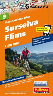 Mountainbikekaart 9 Surselva / Flims MTB kaart | Hallwag