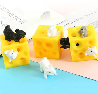 Mouse and Cheese Toy Sloth Hide and Seek Stress Relief Toy 2 Squish