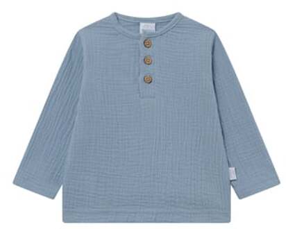 Mousseline shirt met lange mouwen solmig blauw - 56